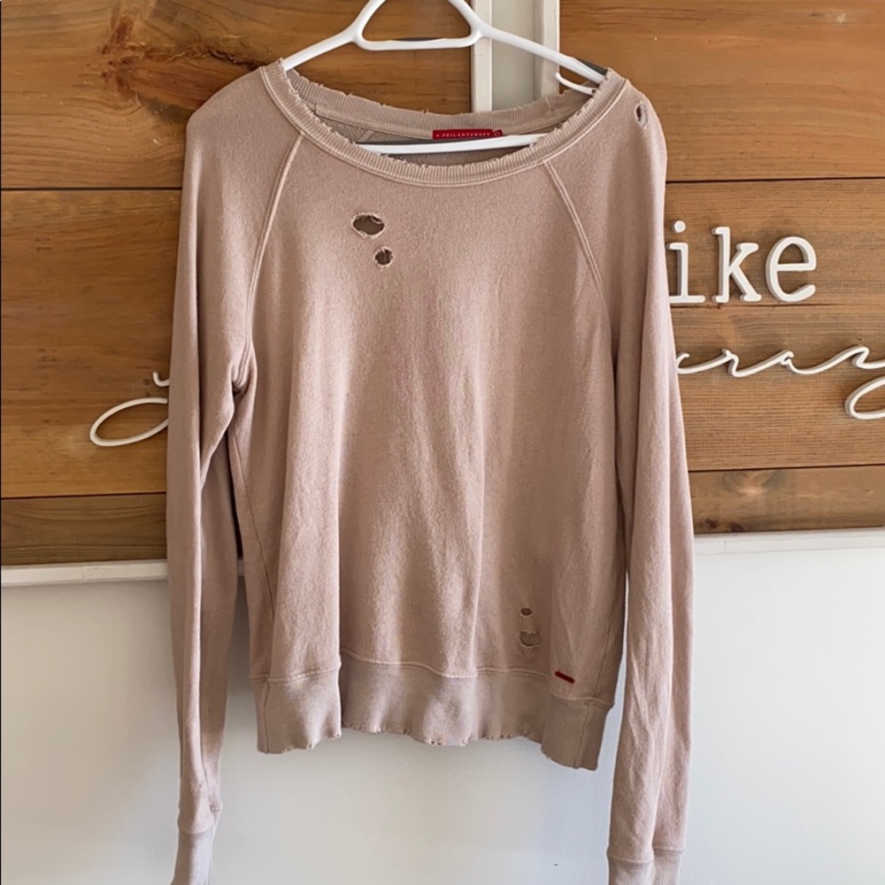 N:Philanthropy ripped sweatshirt